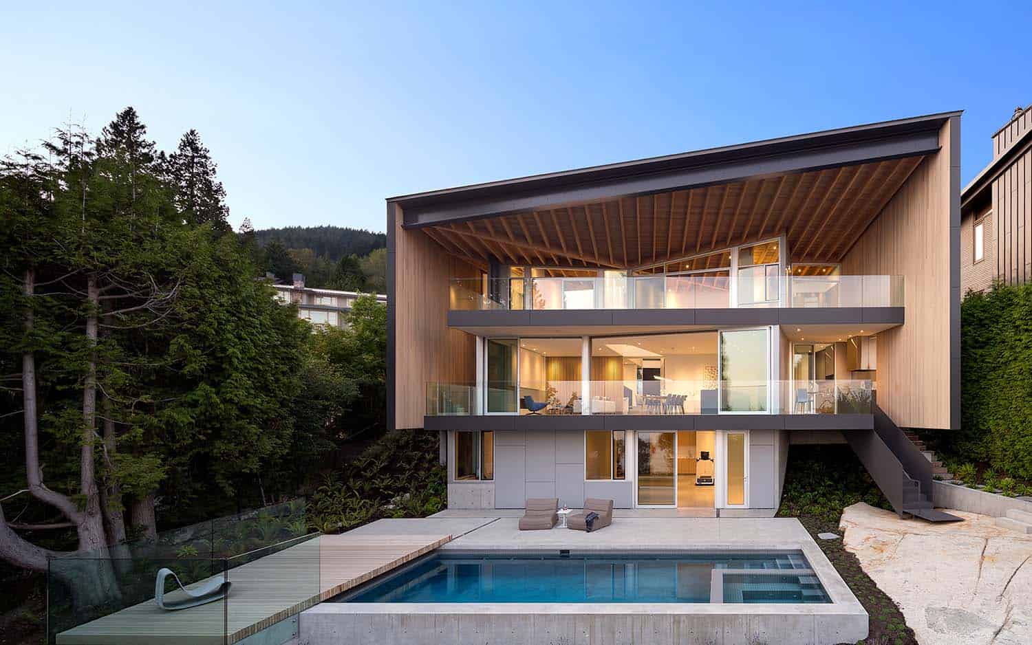 Modern British Columbia home with a pool